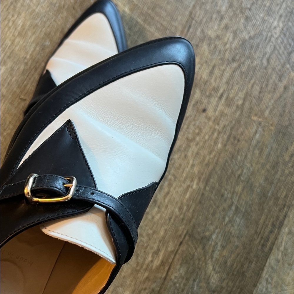 J. Crew Women's Black and White Pointed-toe Monk Strap shoes - Picture 11 of 12